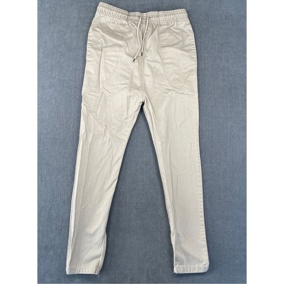 I Love Ugly Tapered Jogger Pants‎ Men M Beige Casual Zip Ankle Urban Streetwear - Picture 1 of 12